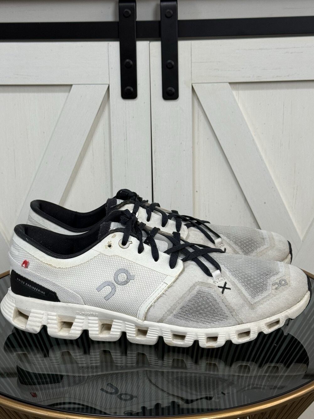 On Cloud X 3 Running Shoes Womens Size 10 White Black Athletic Sneakers 60.98697